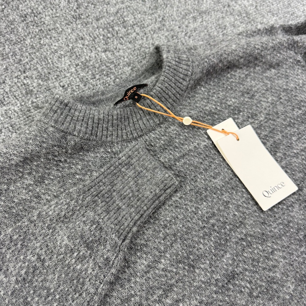 Quince Sweater S Gray Wool Baby Alpaca Blend Crewneck Pullover NWT Womens